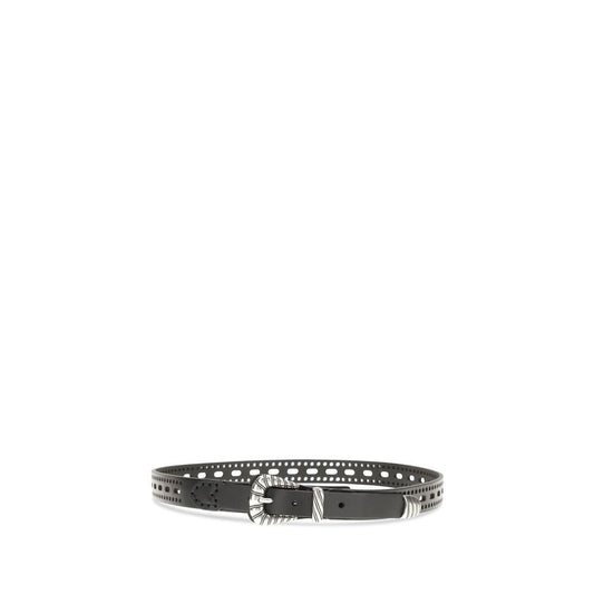 Etro Black Calf Leather Bos Taurus Regular Belt
