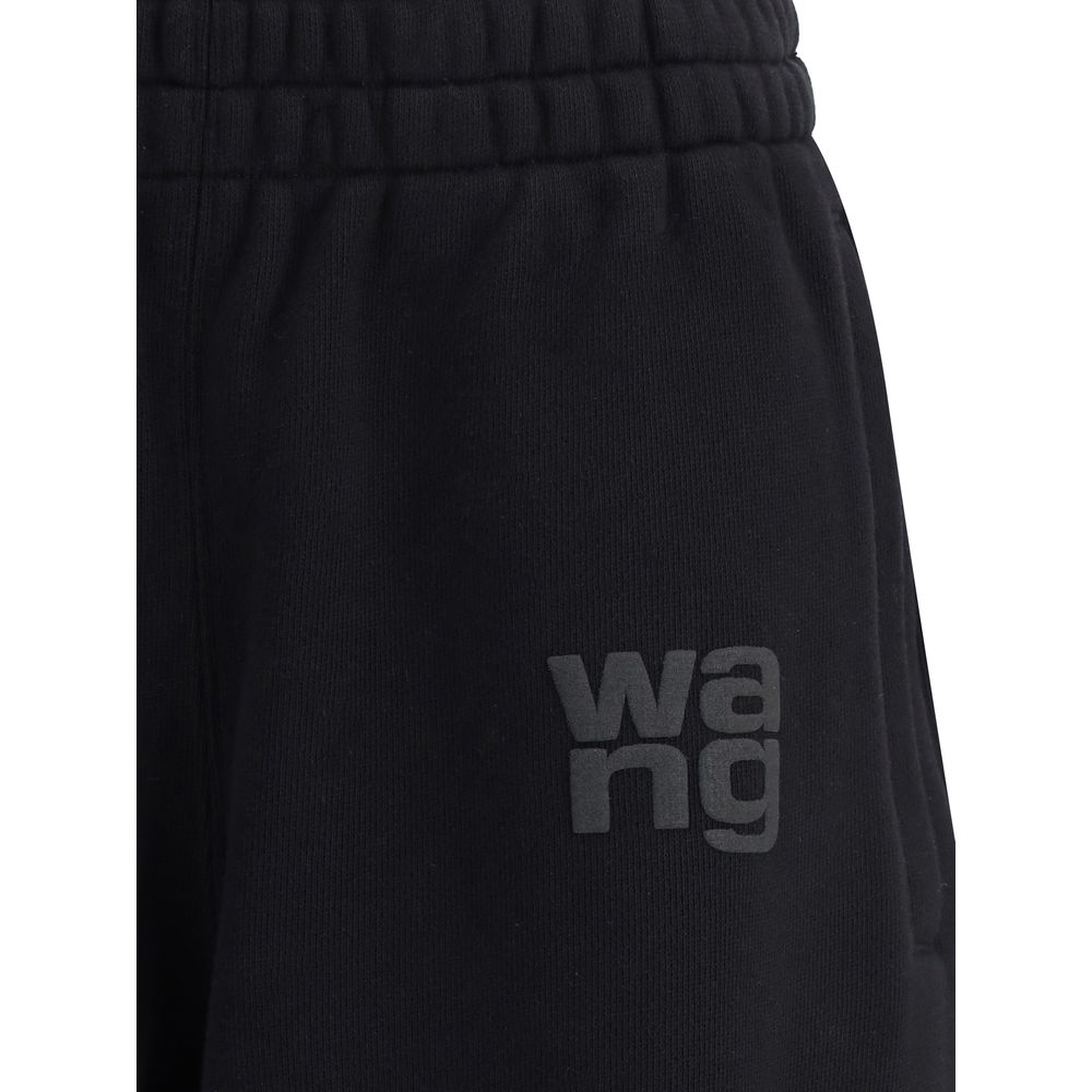 Pantaloni da jogging in cotone nero Alexander Wang (pantaloni da allenamento)