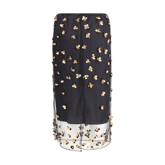 Forte_Forte Black Polyamide Midi Skirt