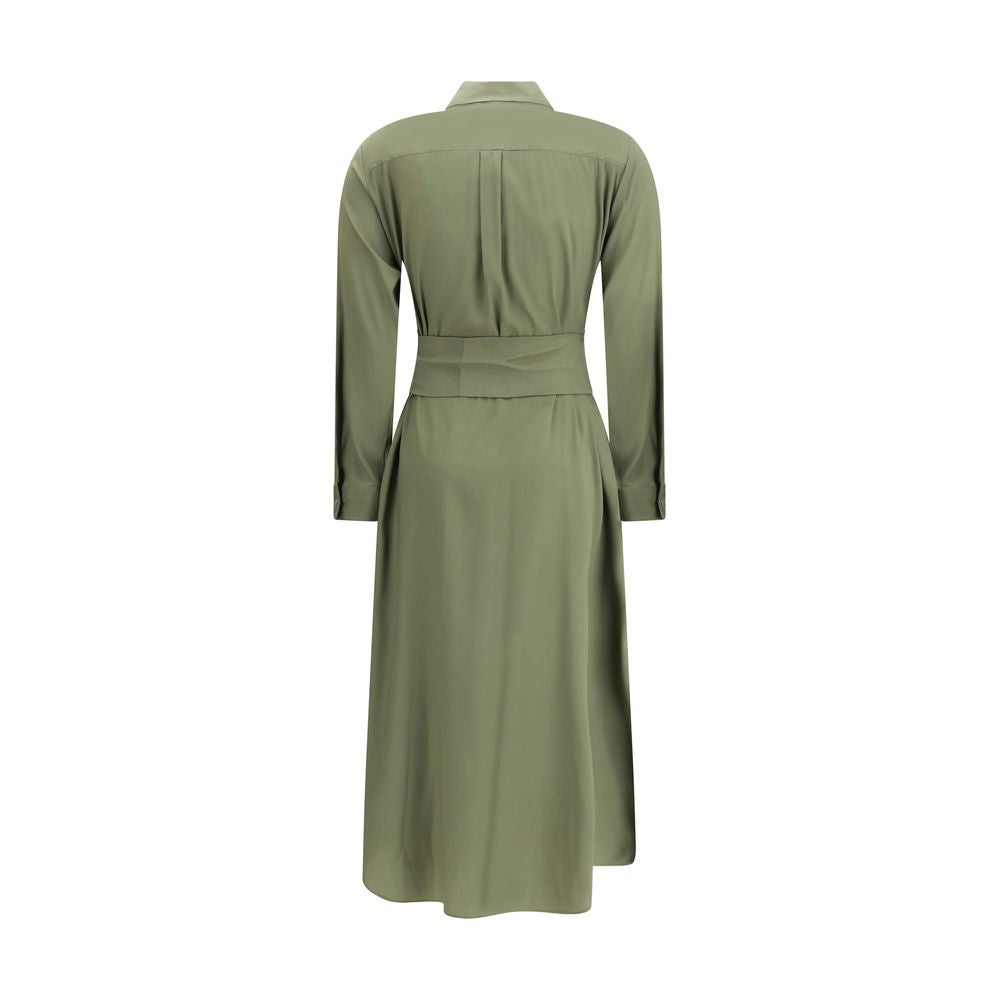 Ella Green Silk Casual Dress