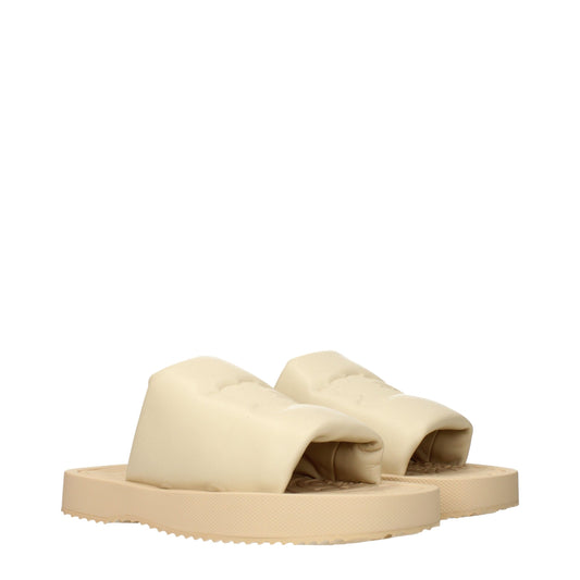 Burberry Beige Leather Slippers