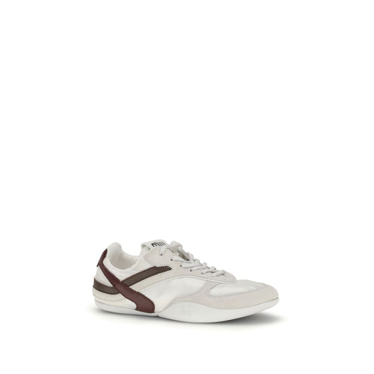 Sneakers sportive Miu Miu in pelle di vitello bianca Bos Taurus