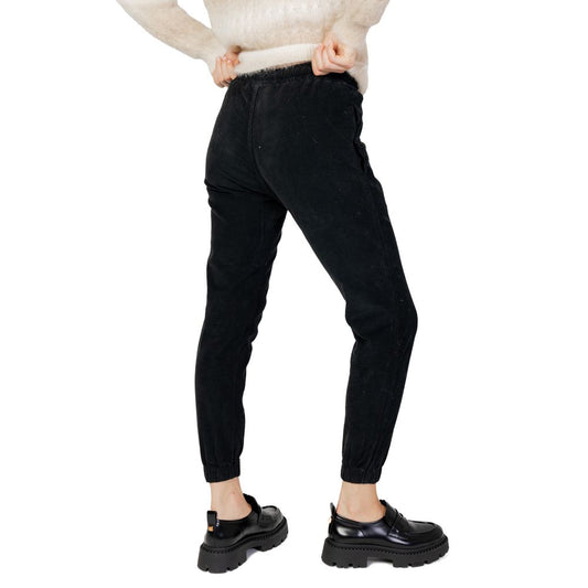 Hanny Deep Black Cotton Joggers (Workout Pants)