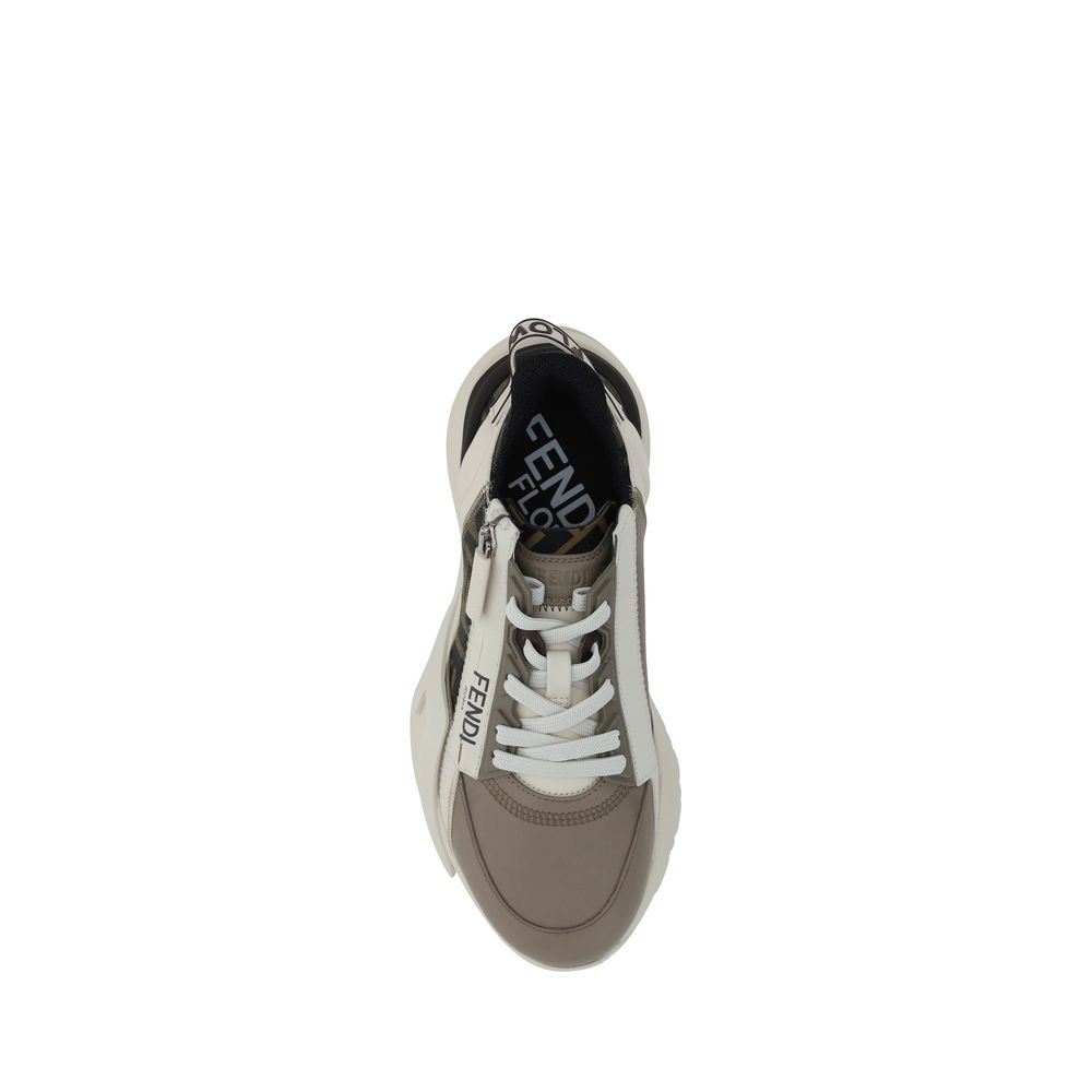 Fendi Brown Calf Leather Bos Taurus Athletic Sneakers