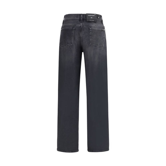Jeans dritti in cotone nero 7FOR