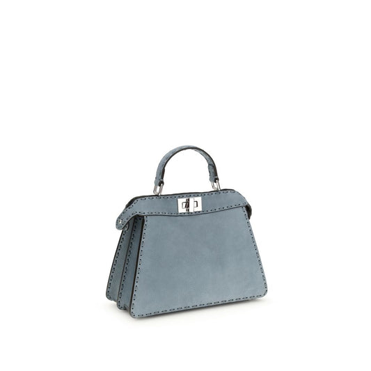 Fendi Light Blue Calf Leather Bos Taurus Handbag