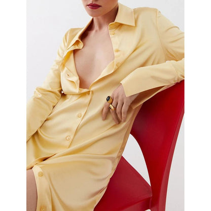 Patrizia Pepe Yellow Viscose Blouse