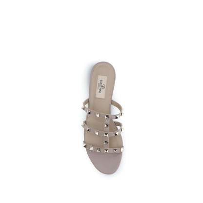 Valentino Garavani Beige Calf Leather Bos Taurus Sandals