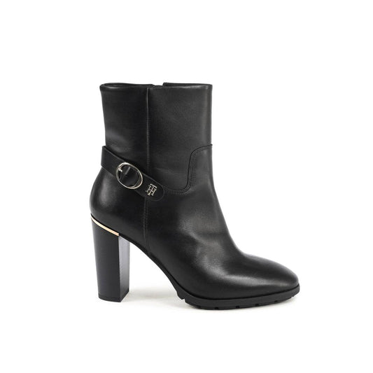 Tommy Hilfiger Black Leather Ankle Boots