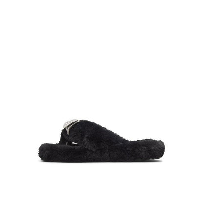 ALDO Black Polyester Slippers