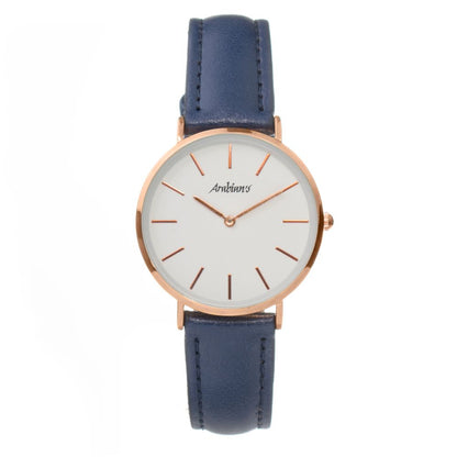 ARABIANS Blue Leather Dress Watch
