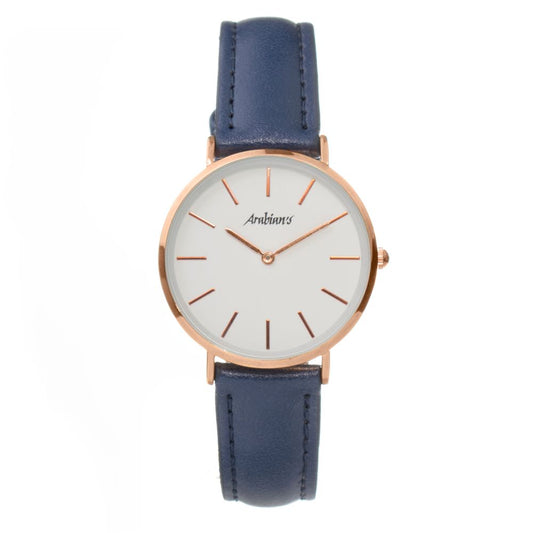 ARABIANS Blue Leather Dress Watch