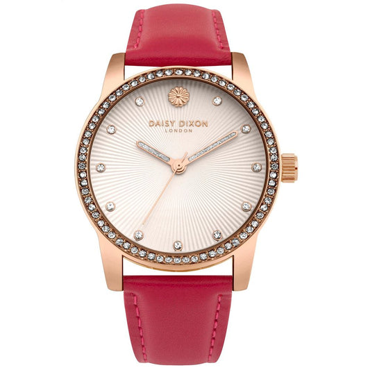 DAISY DIXON Red Leather Dress Watch