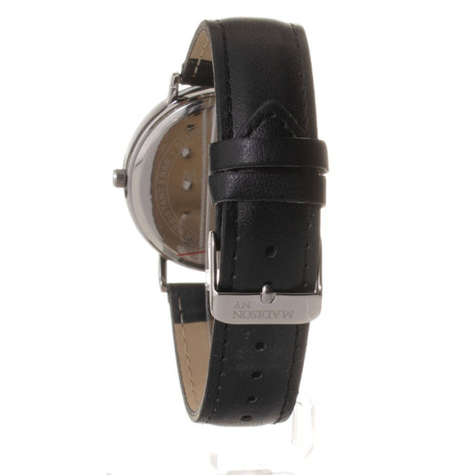 MADISON Black Artificial Leather Dress Watch