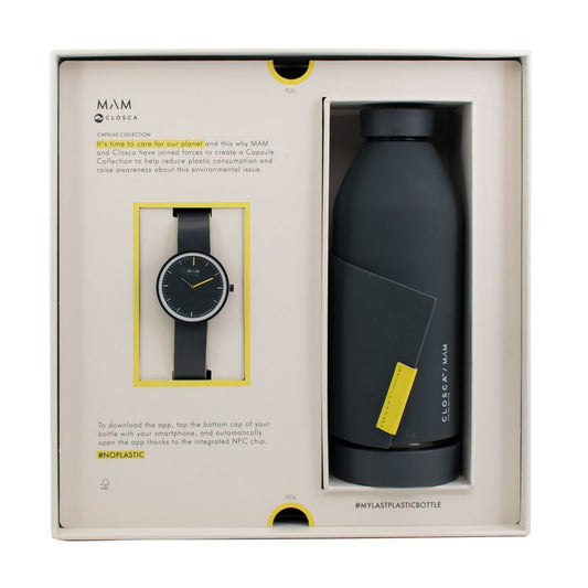 MAM Gray Leather Dress Watch