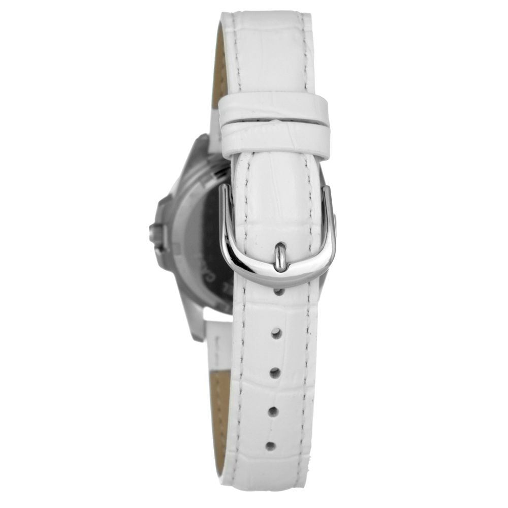 JUSTINA Black Leather Dress Watch