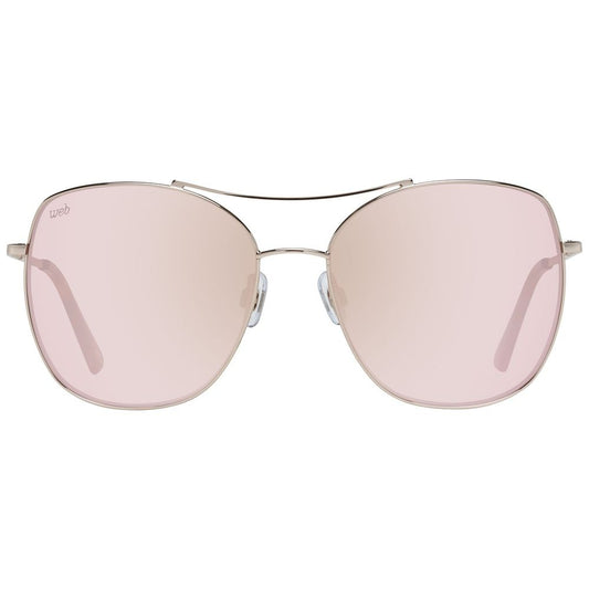 WEB EYEWEAR Rose Gold Metal Sunglasses
