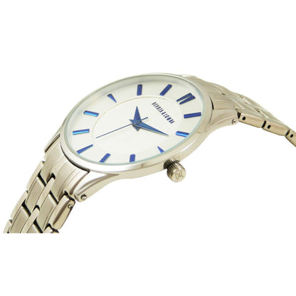 DEVOTA & LOMBA Silver Stainless Steel Dress Watch