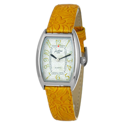 JUSTINA Orange Leather Dress Watch