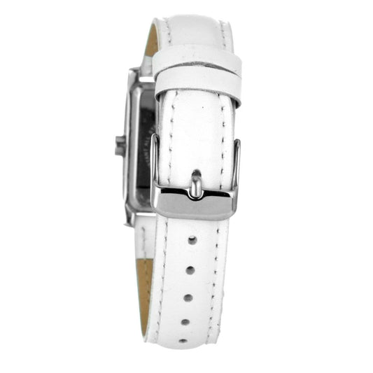 JUSTINA White Leather Dress Watch
