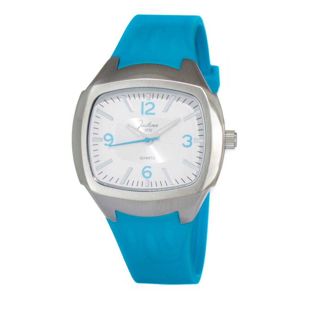 JUSTINA Blue Rubber Sport Watch