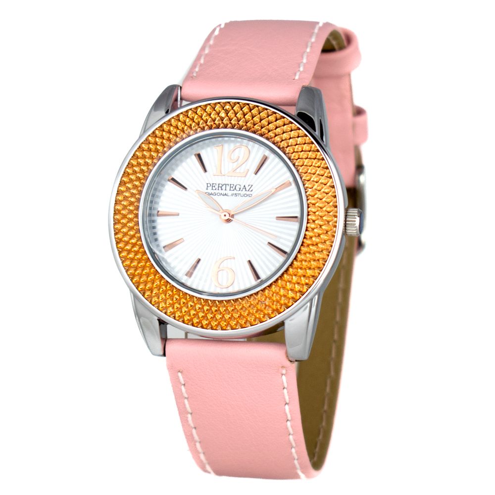 PERTEGAZ Multicolor Leather Dress Watch