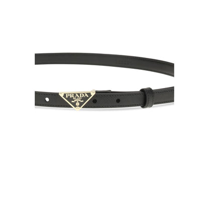 Prada Black Calf Leather Bos Taurus Regular Belt