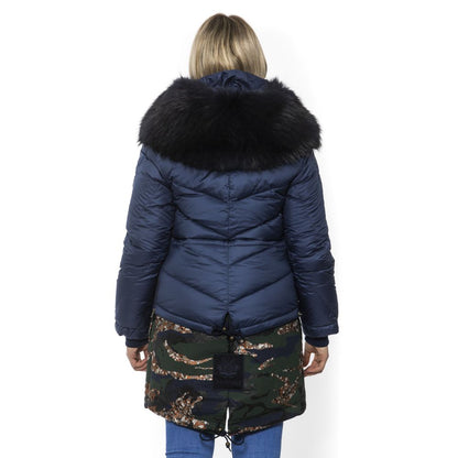 Mr&Mrs Italy Blue Poly Parka with Hood for Women
