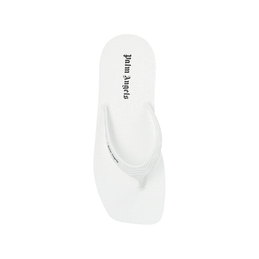 Palm Angels White Rubber Slides