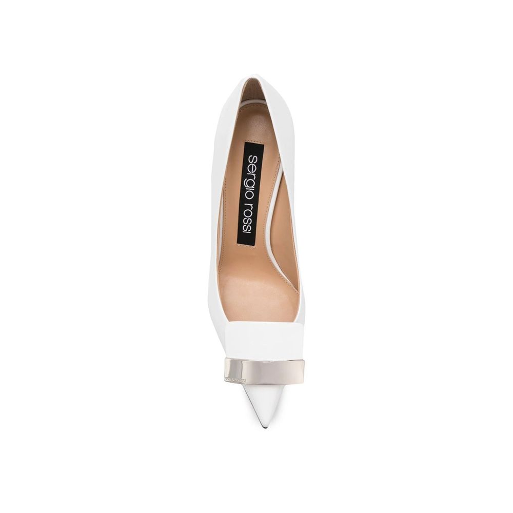 Sergio Rossi White Calfskin High Heel Pumps