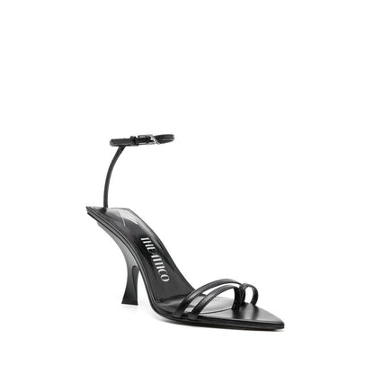 The Attico Black Silk Stiletto Heel Sandals