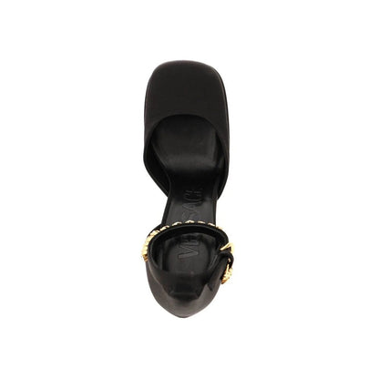 Versace Black Silk Platform Pumps