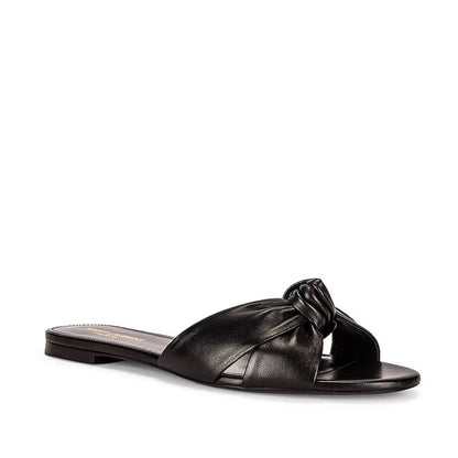 Saint Laurent Black Calfskin Slides