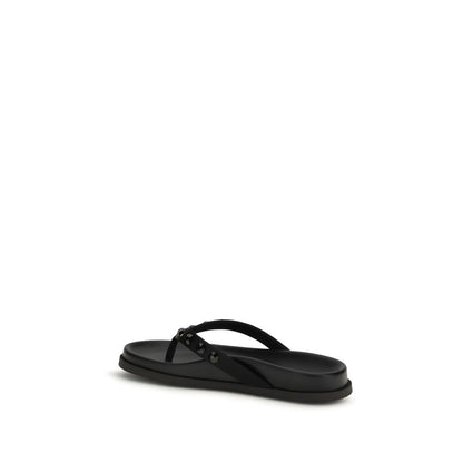 Pedro García Black Rubber Flip-Flop Sandals