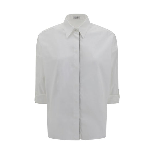 Brunello Cucinelli White Cotton Dress Shirt