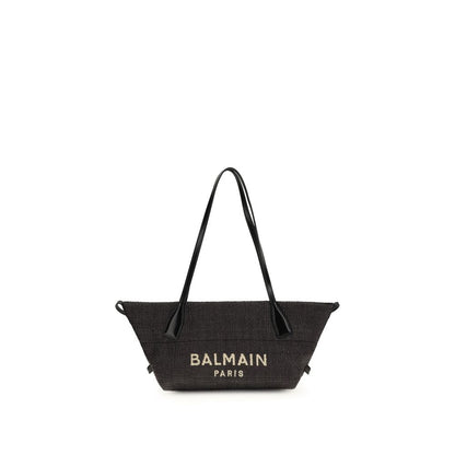 Balmain Black Raffia Shoulder Bag