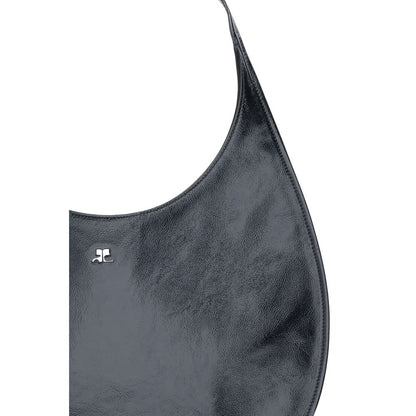 Courrèges Black Calf Leather Bos Taurus Shoulder Bag