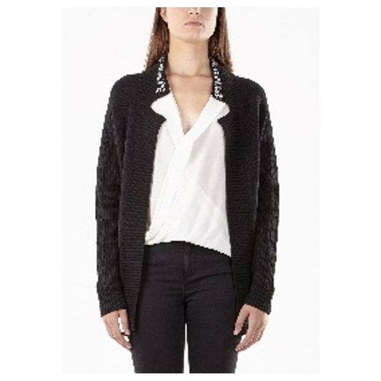Gas Black Viscose Cardigan