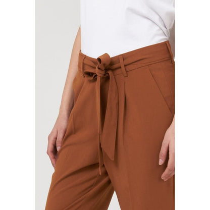 Gas Brown Polyester Casual Pants