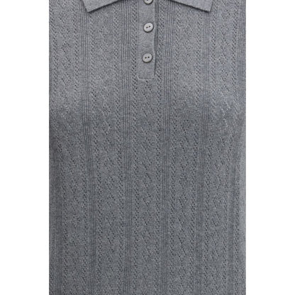 Lisa Yang Gray Cotton Dress Shirt