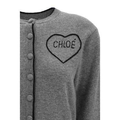 Chloé Gray Wool Cardigan