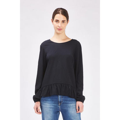 Gas Black Polyester Long Sleeve T-Shirt