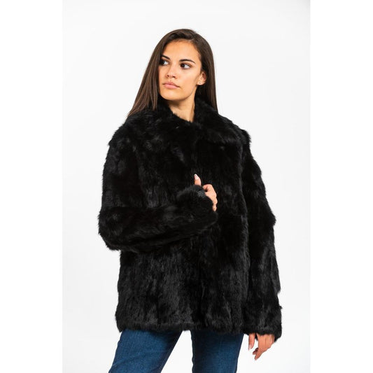 Gas Black Fur Coat