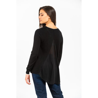 Gas Black Viscose Long Sleeve T-Shirt