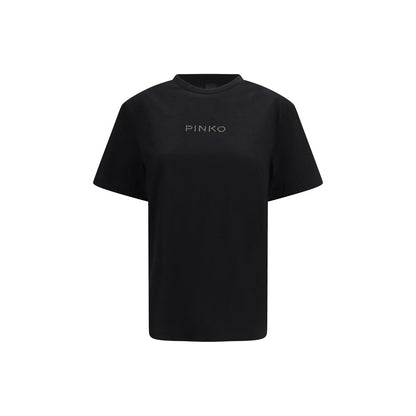 PINKO Black Cotton T-Shirt