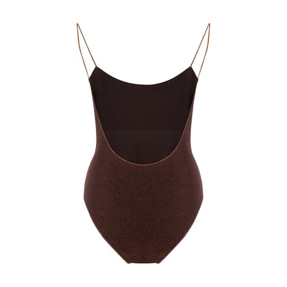 Oséree Brown Metal One-Piece Swimsuit