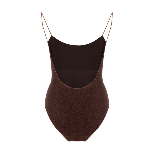 Oséree Brown Metal One-Piece Swimsuit