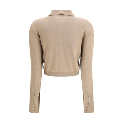 Marine Serre Beige Viscose Cardigan