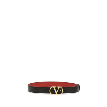 Valentino Garavani Black Calf Leather Bos Taurus Belt