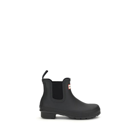 Hunter Black Rubber Ankle Boots